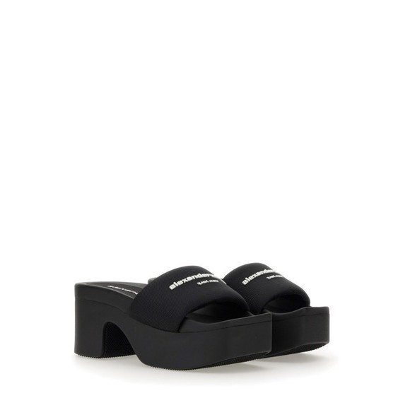 Alexander Wang Sandalo Slide Platform Con Logo - NWT - Picture 2 of 6
